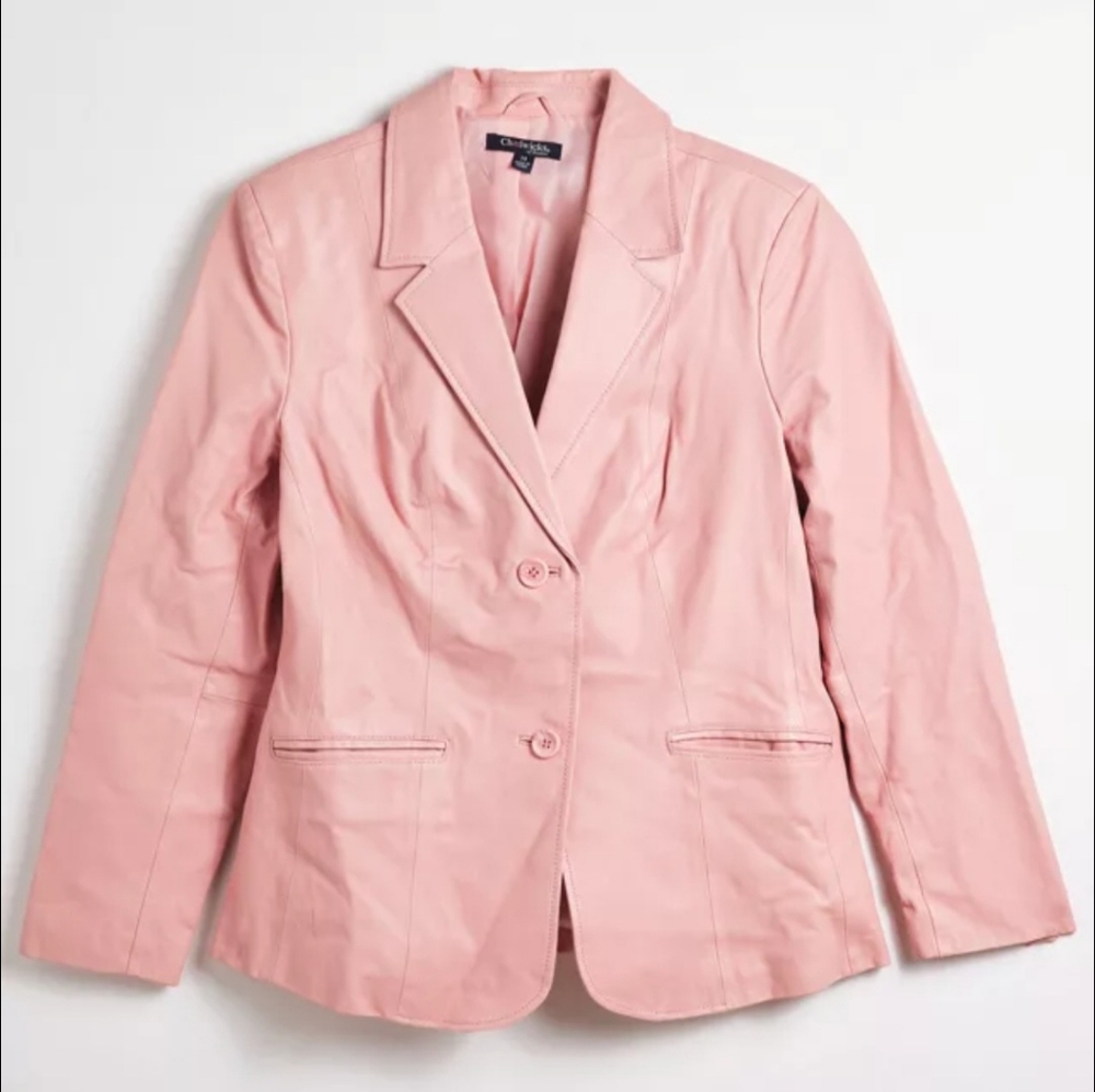 ROSE VELVET WOMEN'S VEGAN LEATHER BLAZER ONE BUTTON SIZE  MEDIUM NWT